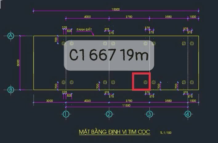 Mặt bằng định vị tim cọc