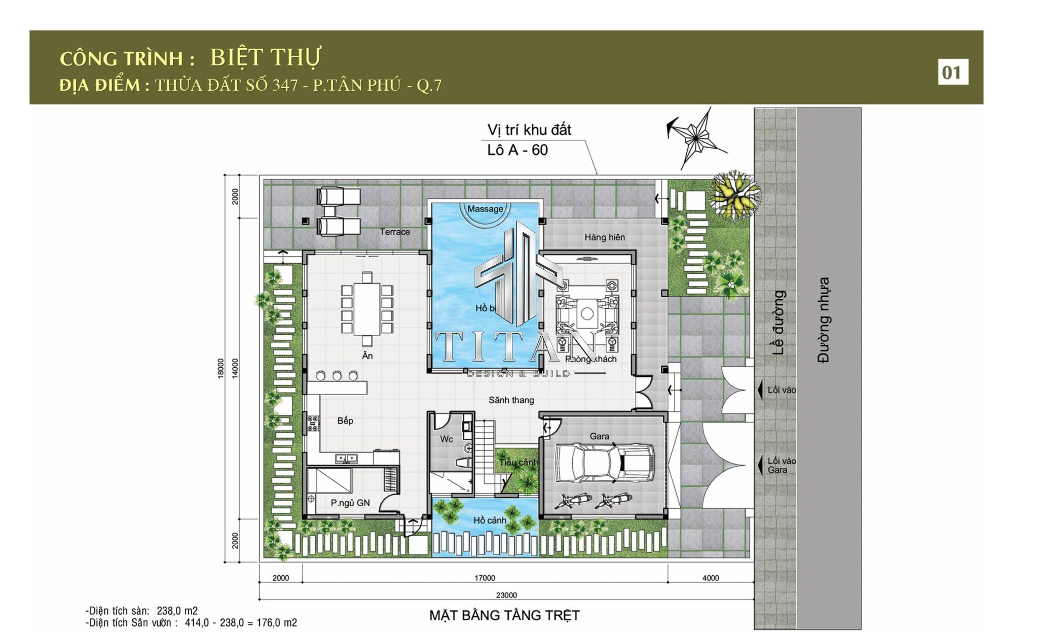 Mặt bằng tầng trệt